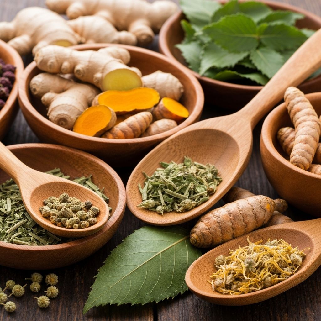 Natural herbal ingredients commonly referenced in traditional practices